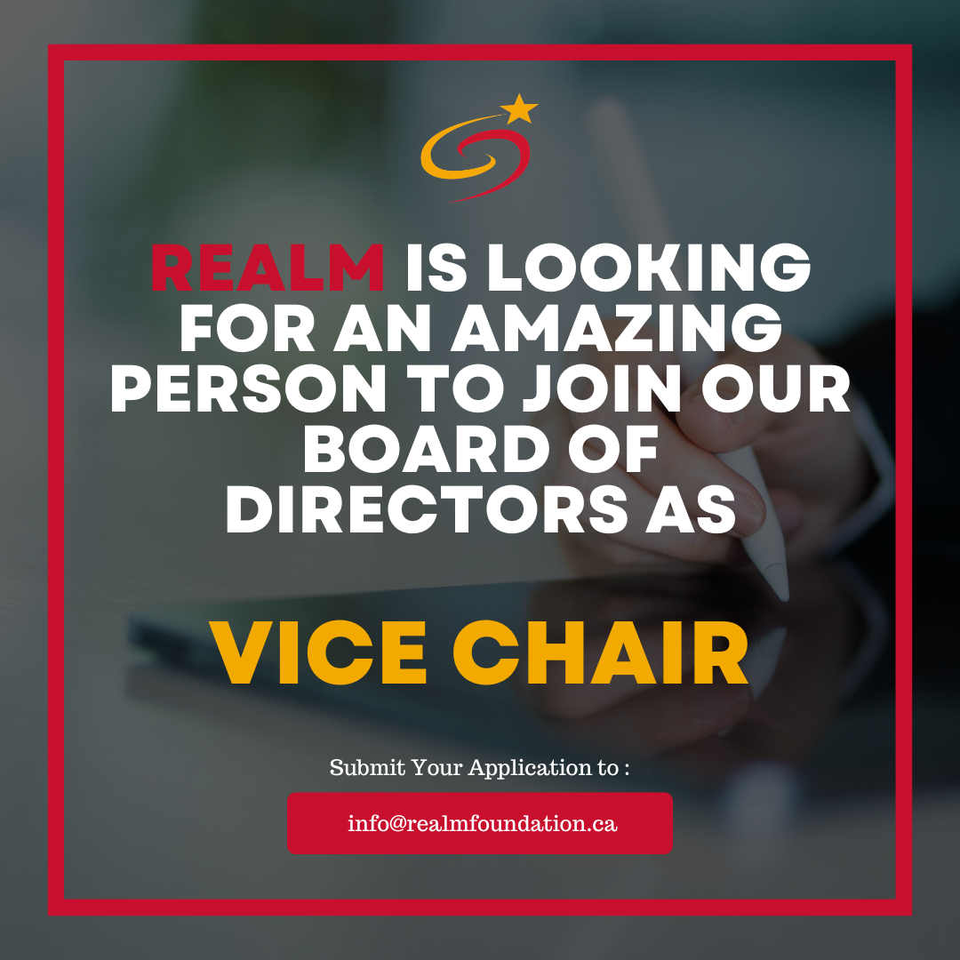 REALM is looking for an amazing person to join our Board of Directors as Vice Chair